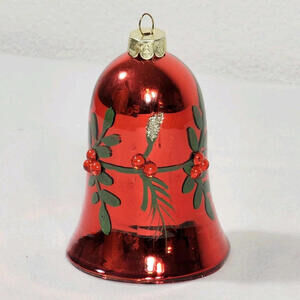 Old Vintage Glass Christmas Ornament New Year Decoration Ringing Jingle Bell